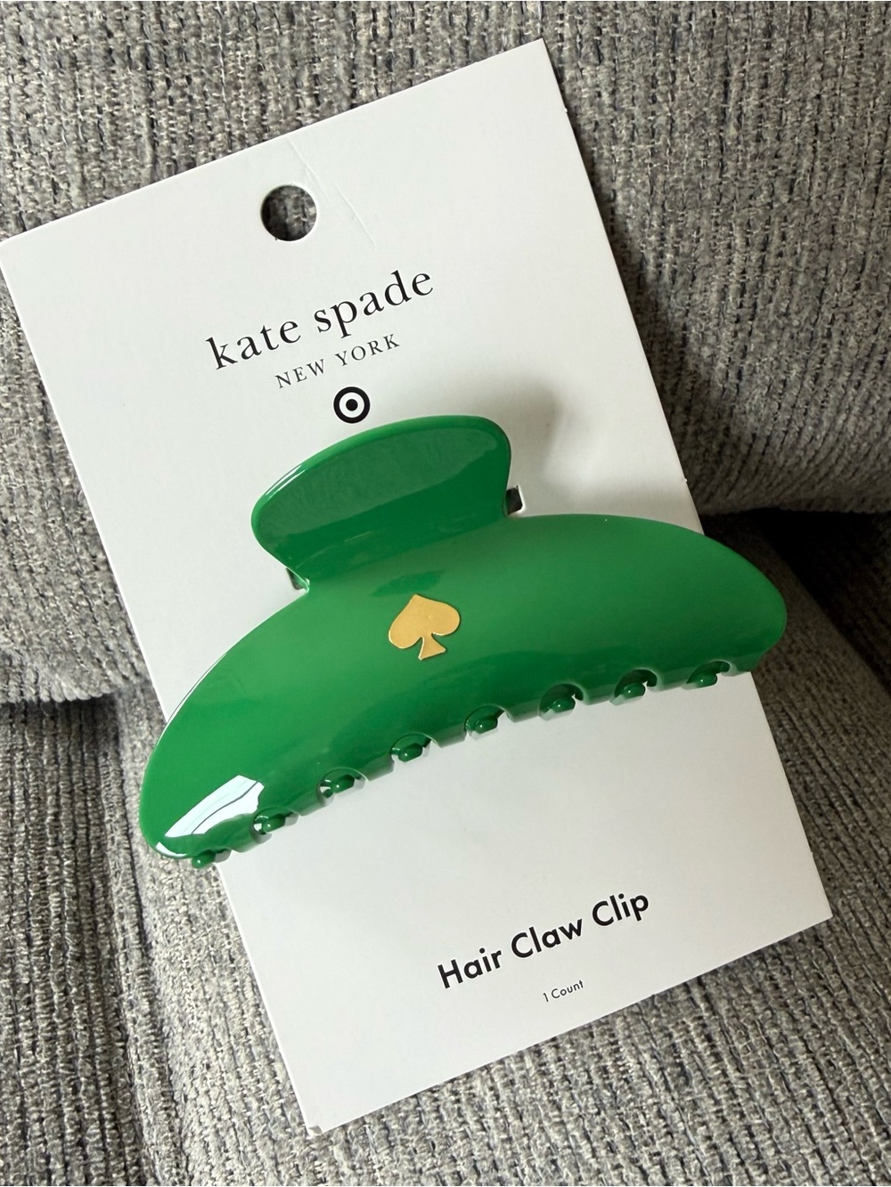 kate spade x Target Green Gold Tone Spade Accent Hair Claw Clip